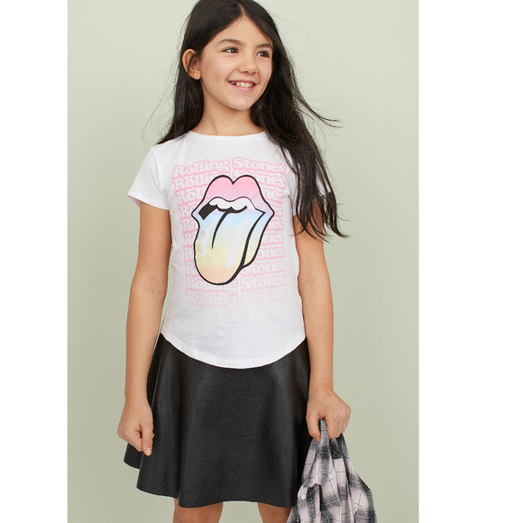 The Rolling Stones Logo rock Girls Official T-Shirt 12-14 NWT - Picture 1 of 3